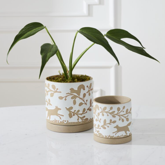 Foxtail Pot with Saucer