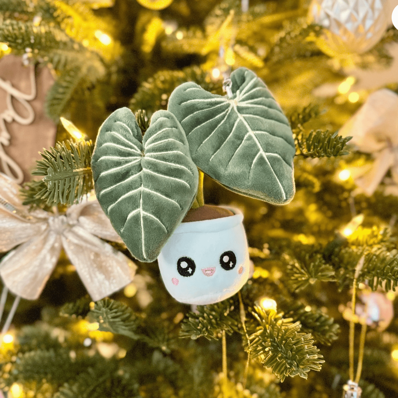 Variegated Gloriosum Keychain / Tree Ornament by Blushiez - The Plant Lady SF