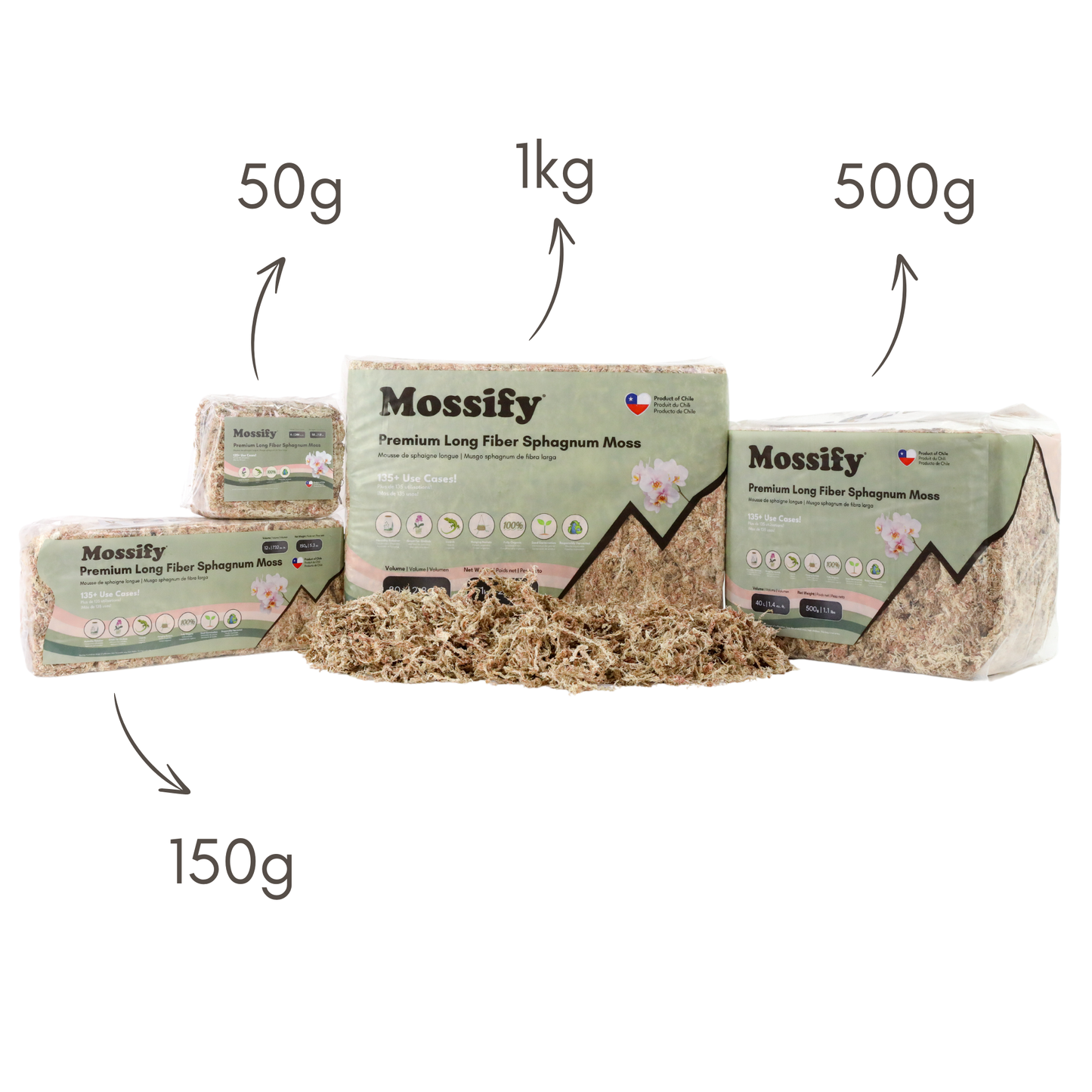 Premium Long Fiber Sphagnum Moss from Mossify - 150g