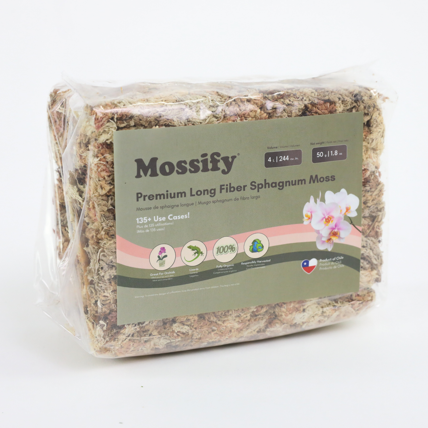 Premium Long Fiber Sphagnum Moss from Mossify - 150g