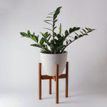 Load image into Gallery viewer, Adjustable Dark Bamboo Plant Stand
