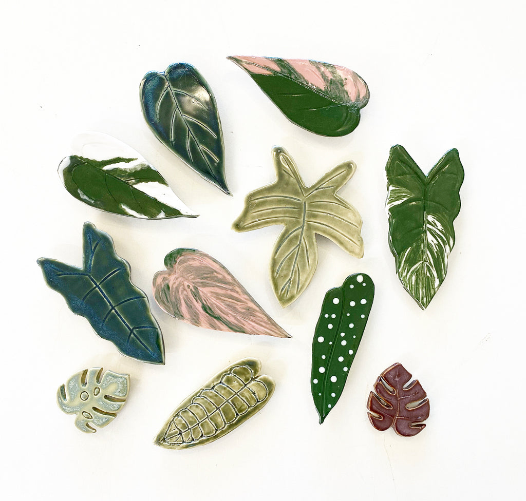 Tropical Leaf Ceramic Magnets