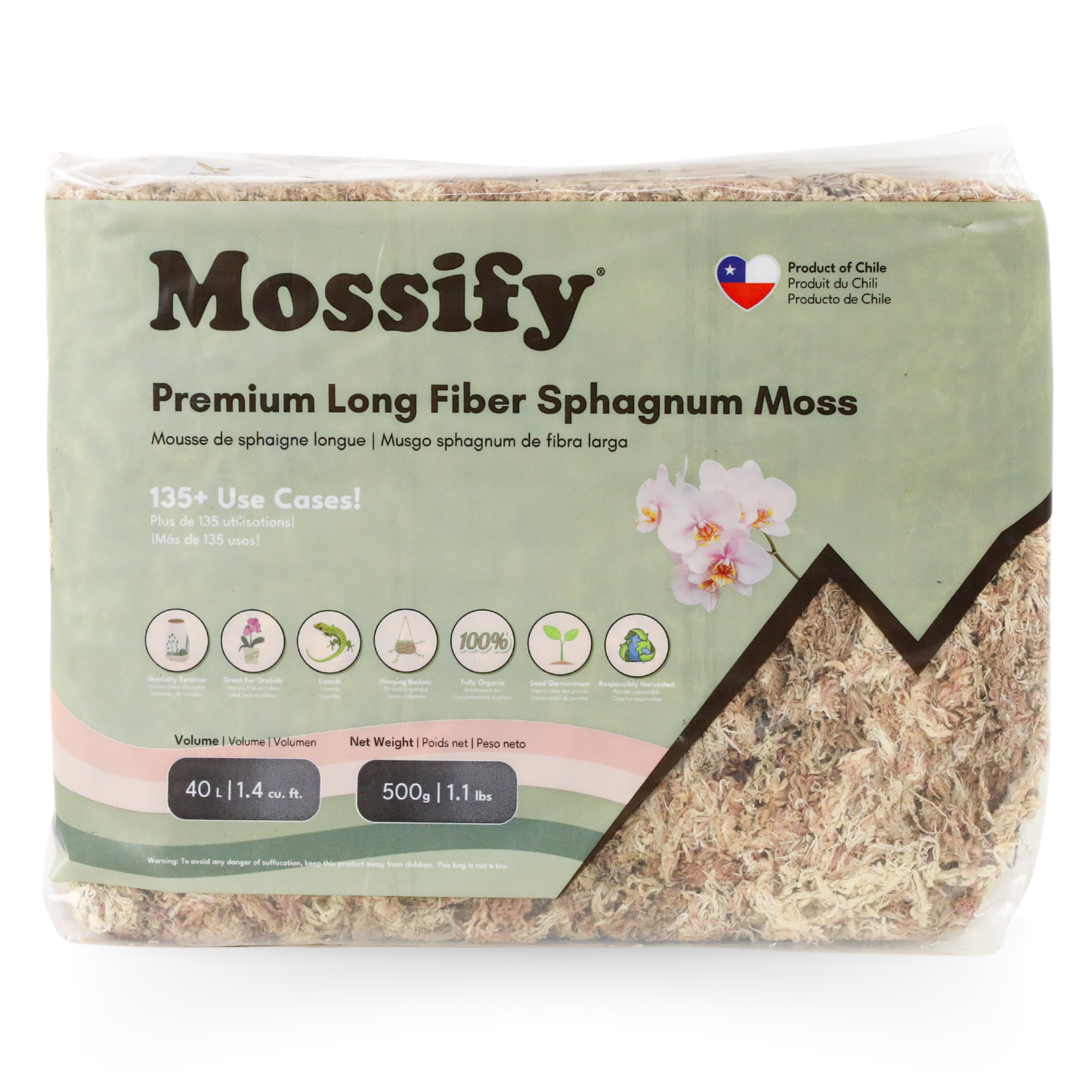 Premium Long Fiber Sphagnum Moss from Mossify - 150g