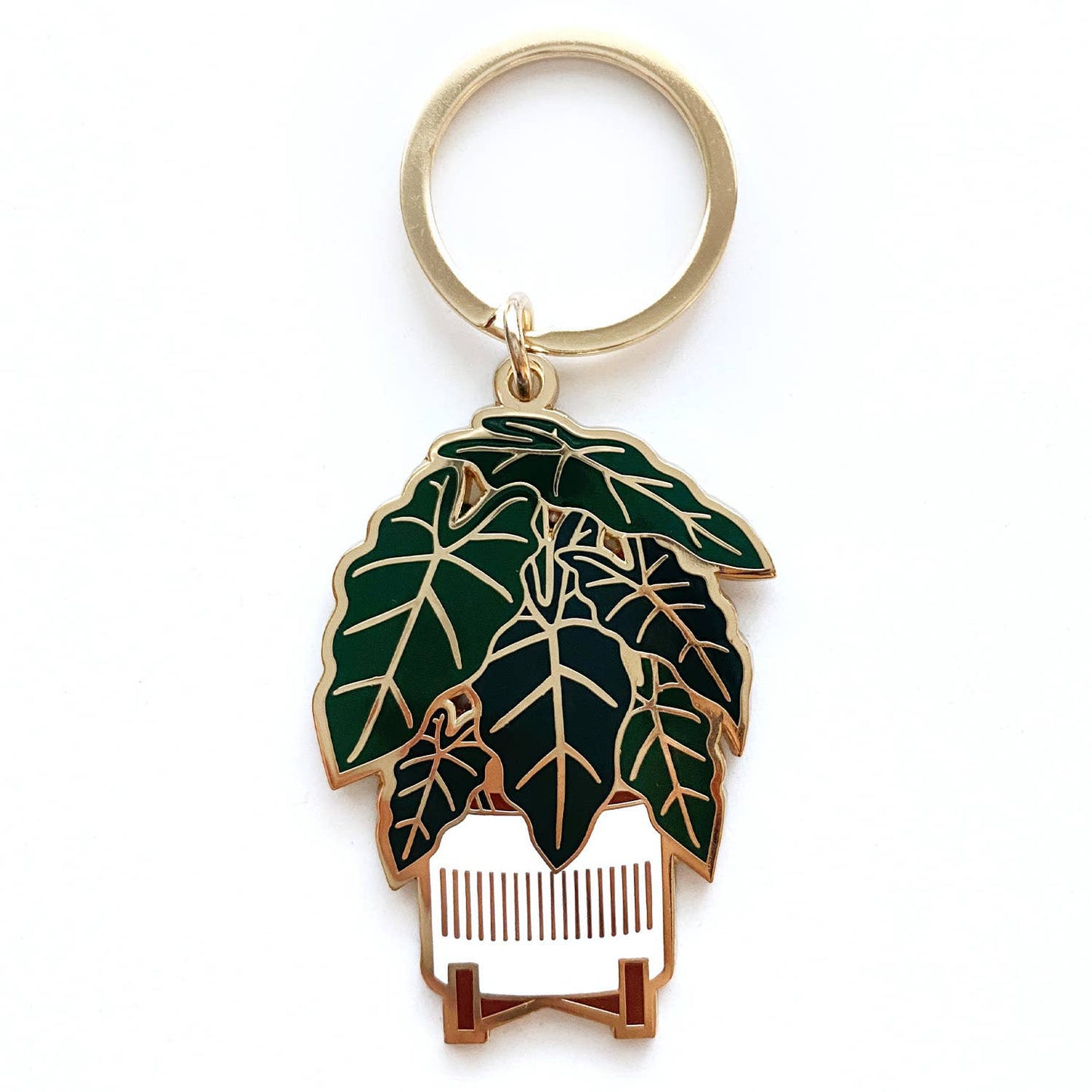 Alocasia Frydek Plant Keychain  - The Plant Lady SF