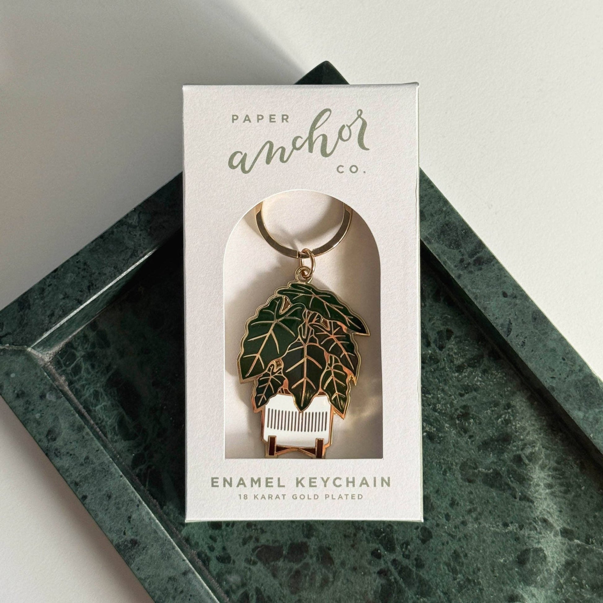 Alocasia Frydek Plant Keychain  - The Plant Lady SF