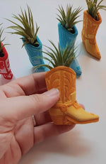 Load image into Gallery viewer, Brown Boot Mini Planter with Air Plant
