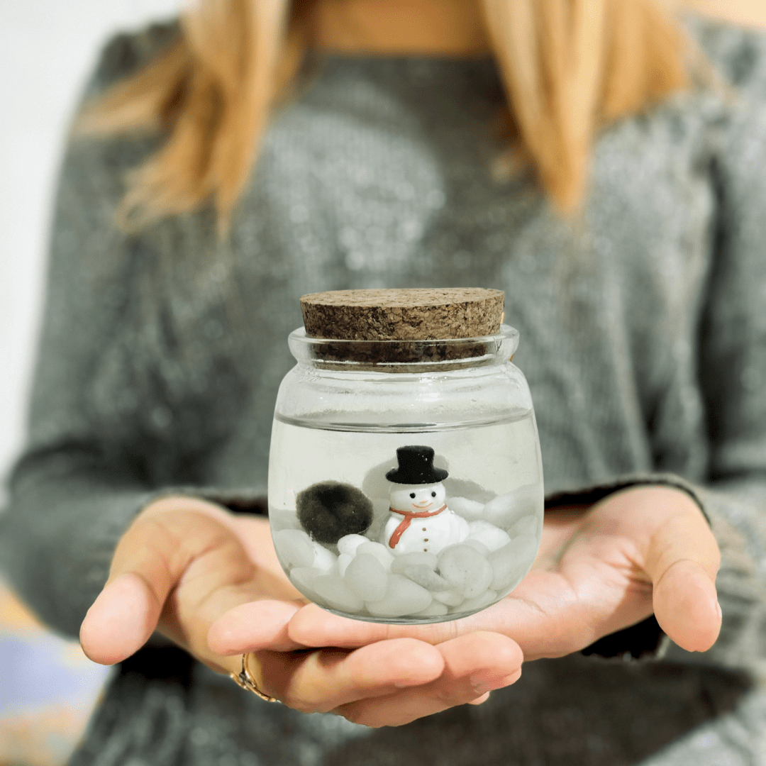 Christmas Holiday Moss Ball with Snowman - The Plant Lady SF