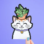 Load image into Gallery viewer, Planter Kitty Cute Car Decal Peek-a-Boo Large Vinyl Sticker
