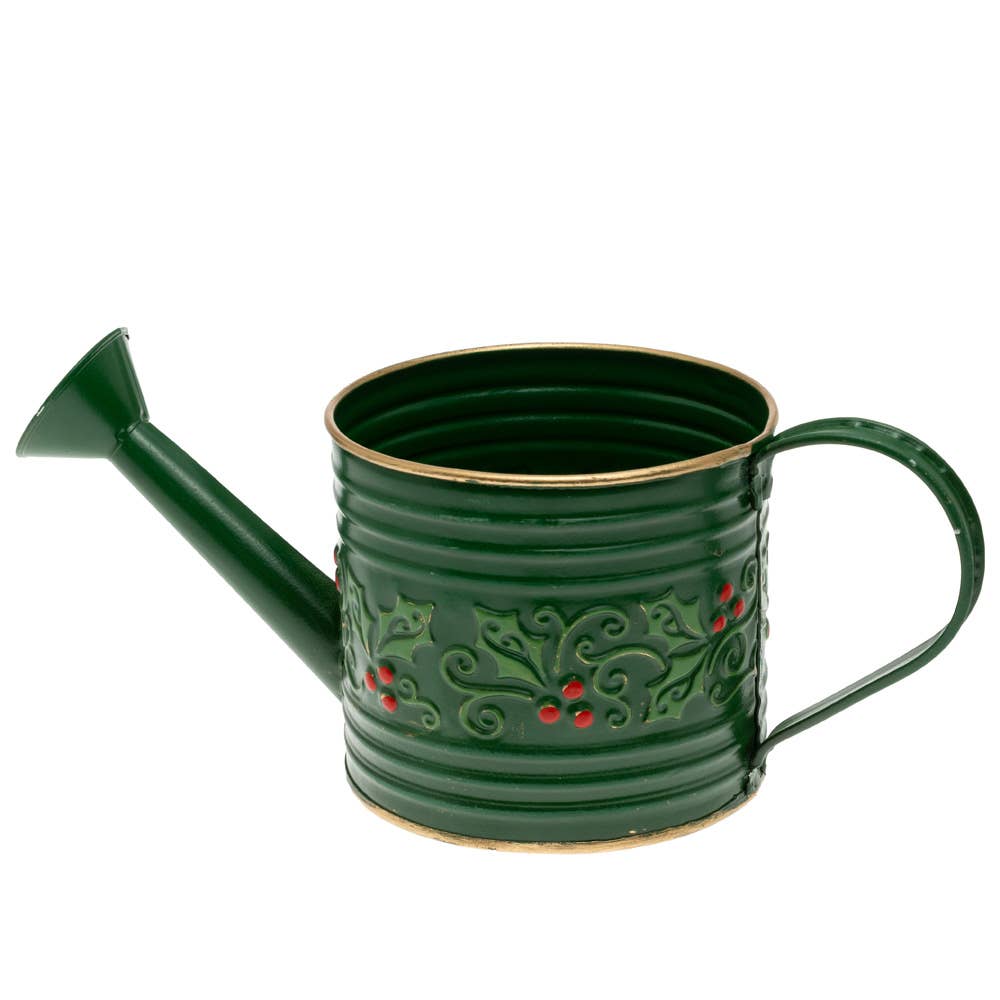 Green Holly Berry Watering Christmas Can - The Plant Lady SF