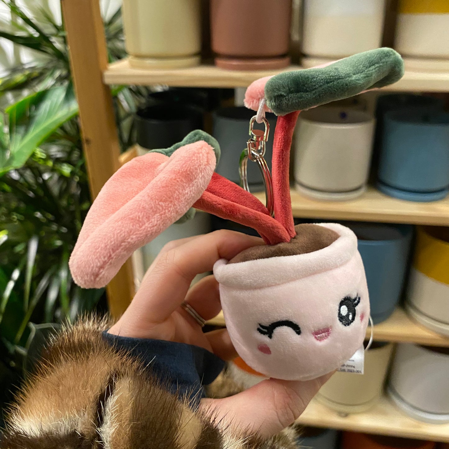 Pink Princess Philodendron Plush Keychain / Tree Ornament by Blushiez