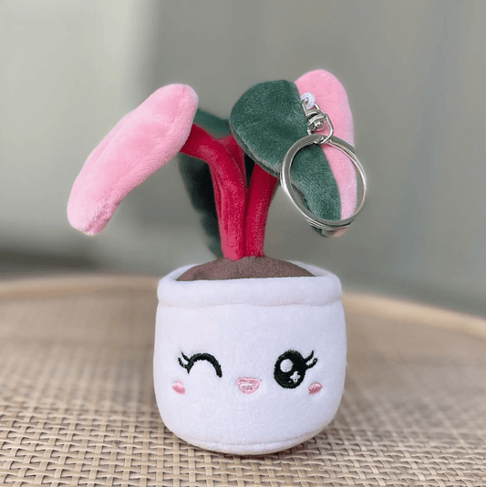 Pink Princess Philodendron Plush Keychain / Tree Ornament by Blushiez - The Plant Lady SF
