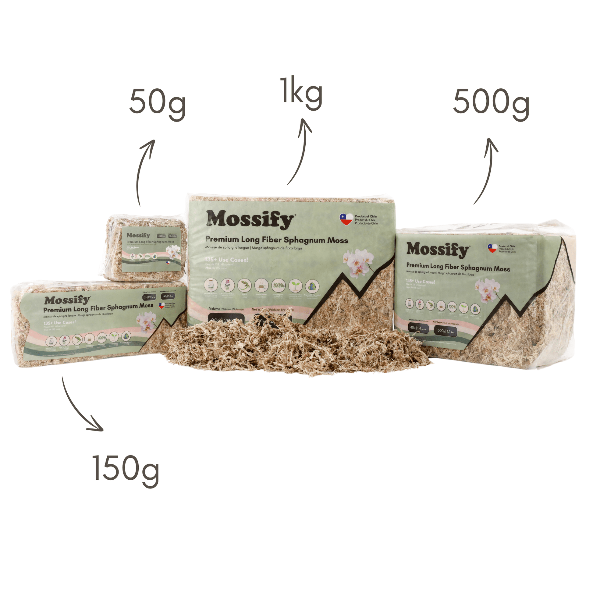 Premium Long Fiber Sphagnum Moss: 1kg - The Plant Lady SF