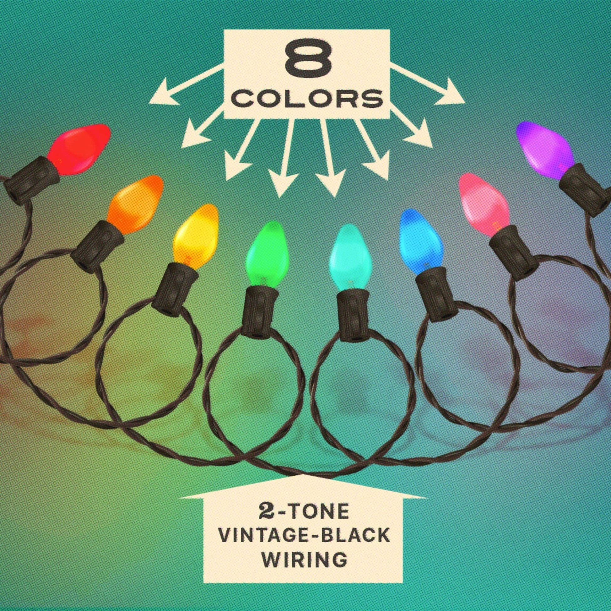 Vintage Style Rainbow LED Light String - C7 24 - Light Set - The Plant Lady SF