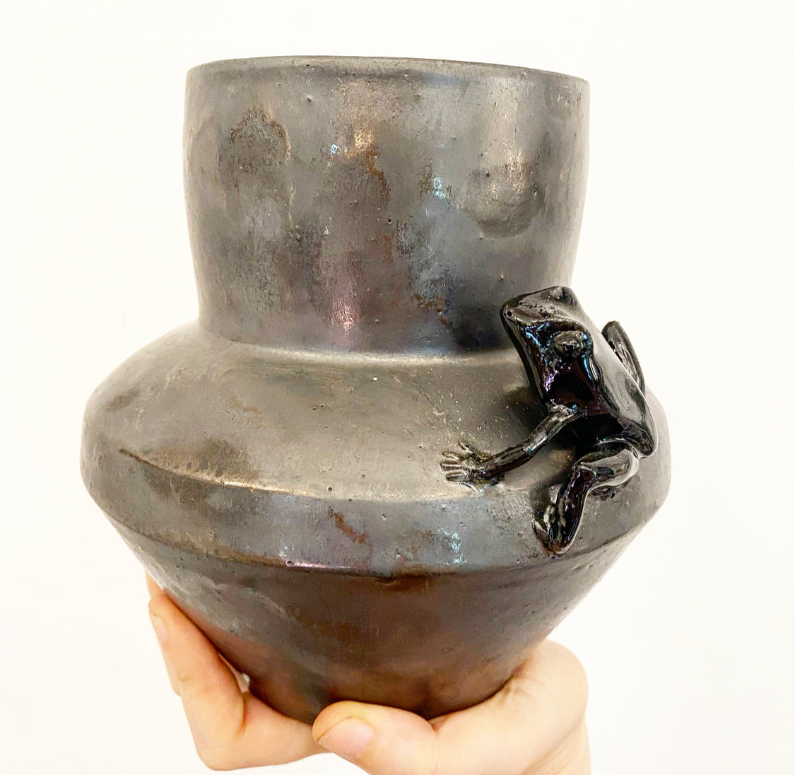 Metallic Glaze Frog Vase by Jonathan Fong