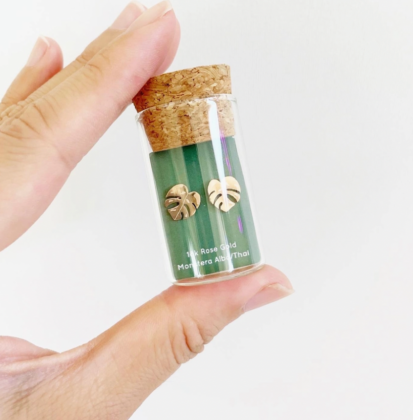 Monstera Albo & Thai Constellation Plant Studs