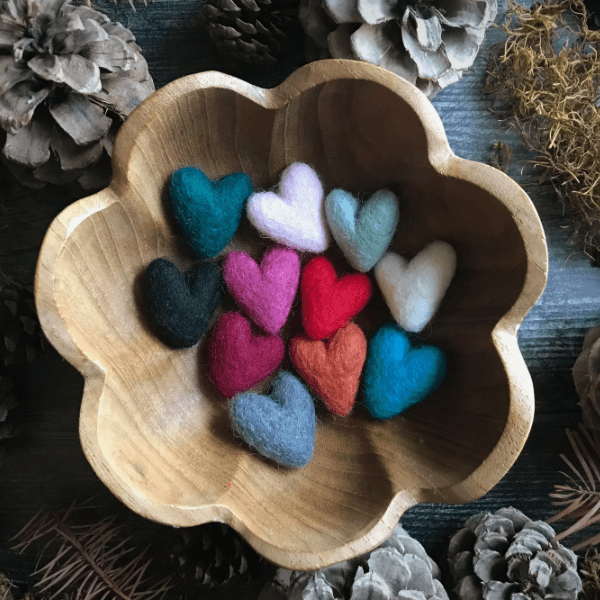 Felt Wool Hearts - The Plant Lady SF