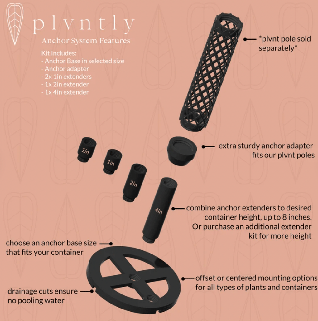 plant pot anchor Plvntly Anchor Base Kits – The Plant Lady SF